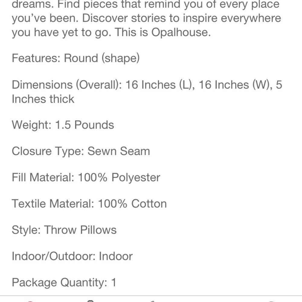 OPALHOUSE NEW quilted velvet round throw pillows -blue - Picture 6 of 6